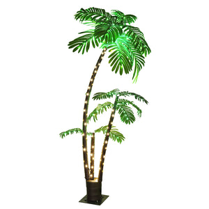 6 FT Tropical LED Rope Light, Palm Tree Pre-Lit Artificial Palm Tree Decor for Pathway, Driveway