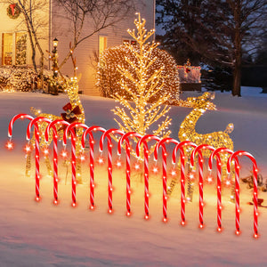10 Pack Candy Cane Lights with 8 Lighting Modes (30 V)