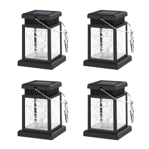 8 Pack Solar Hanging Lantern - Candle & Stars Effect