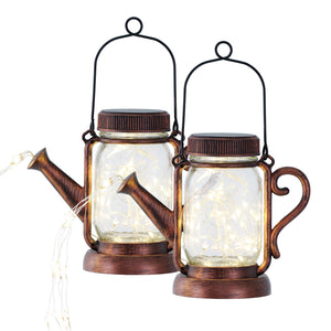 2 Pack Solar Watering Can with Lights