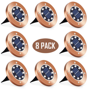 8 Pack Solar In-Ground Lights -  Bronze