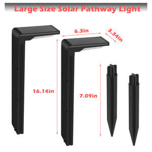 2 Pack Solar Powered Pathway Lights for Patio Lawn Yard Walkway (Warm White)