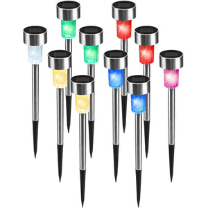 10 Pcs Solar Led Lights - Stainless Steel