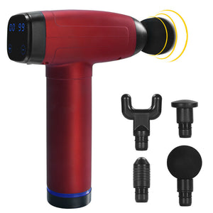 6 Speeds Long Range Ergonomic Massage Gun - Fire Red with Screen