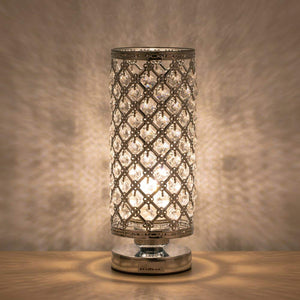 HAITRAL-Crystal-Cylinder-Table-Lamp-Silver-HT-B011