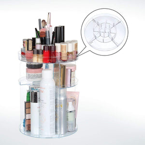 Acrylic 360 Degree Rotatable Makeup Organizer, White