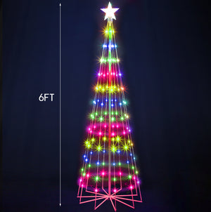 6 FT Christmas Tree Lights- Multi-Color