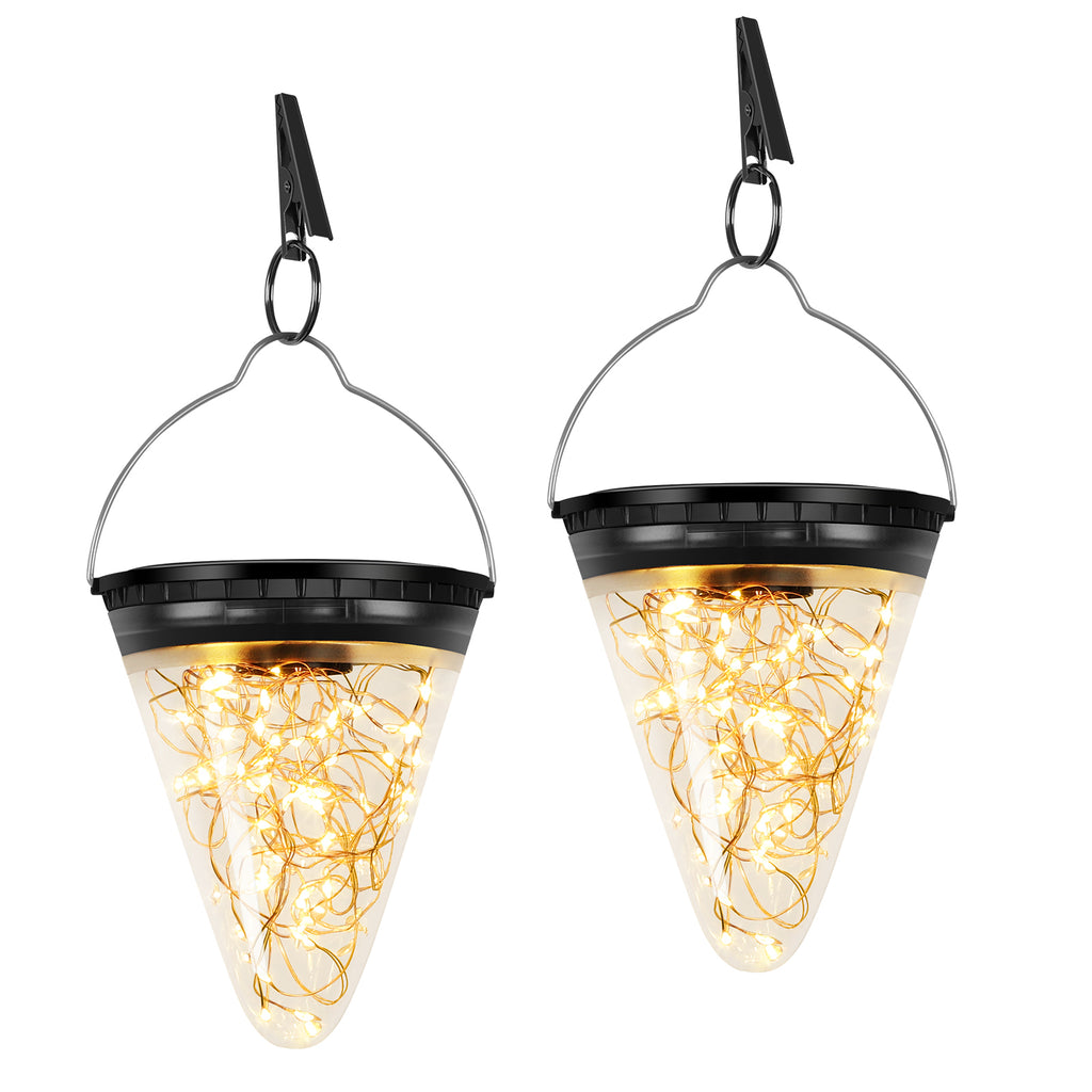 2 Pack Solar Wall Lanterns with Hooks