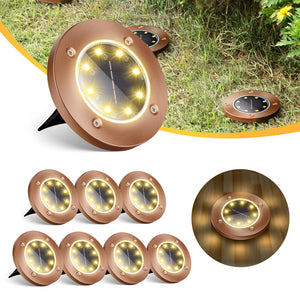 8 Pack Solar In-Ground Lights -  Bronze