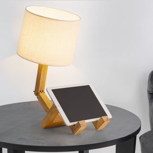 HAITRAL Wooden Table Lamp Creative Adjustable Stand for Bedrooms