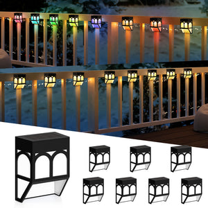 Vintage Solar Fence Lights with 2 Lighting Modes,  8 Pack Solar Step Lights Waterproof Led Lights for Outdoor Stairs  Deck, Fence, Yard, Patio, and Balcony