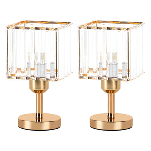 Square Crystal Lamp Set of 2