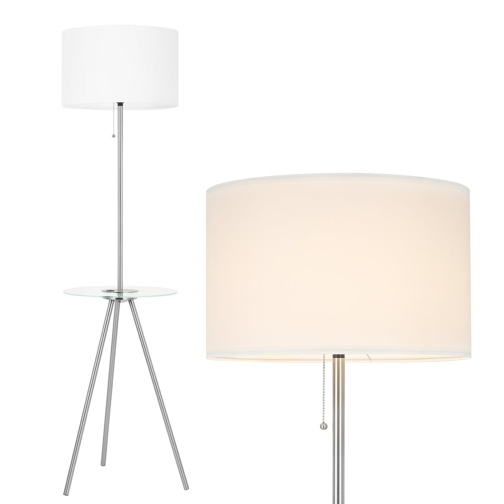 Floor Lamp with Round Glass Storage Platform