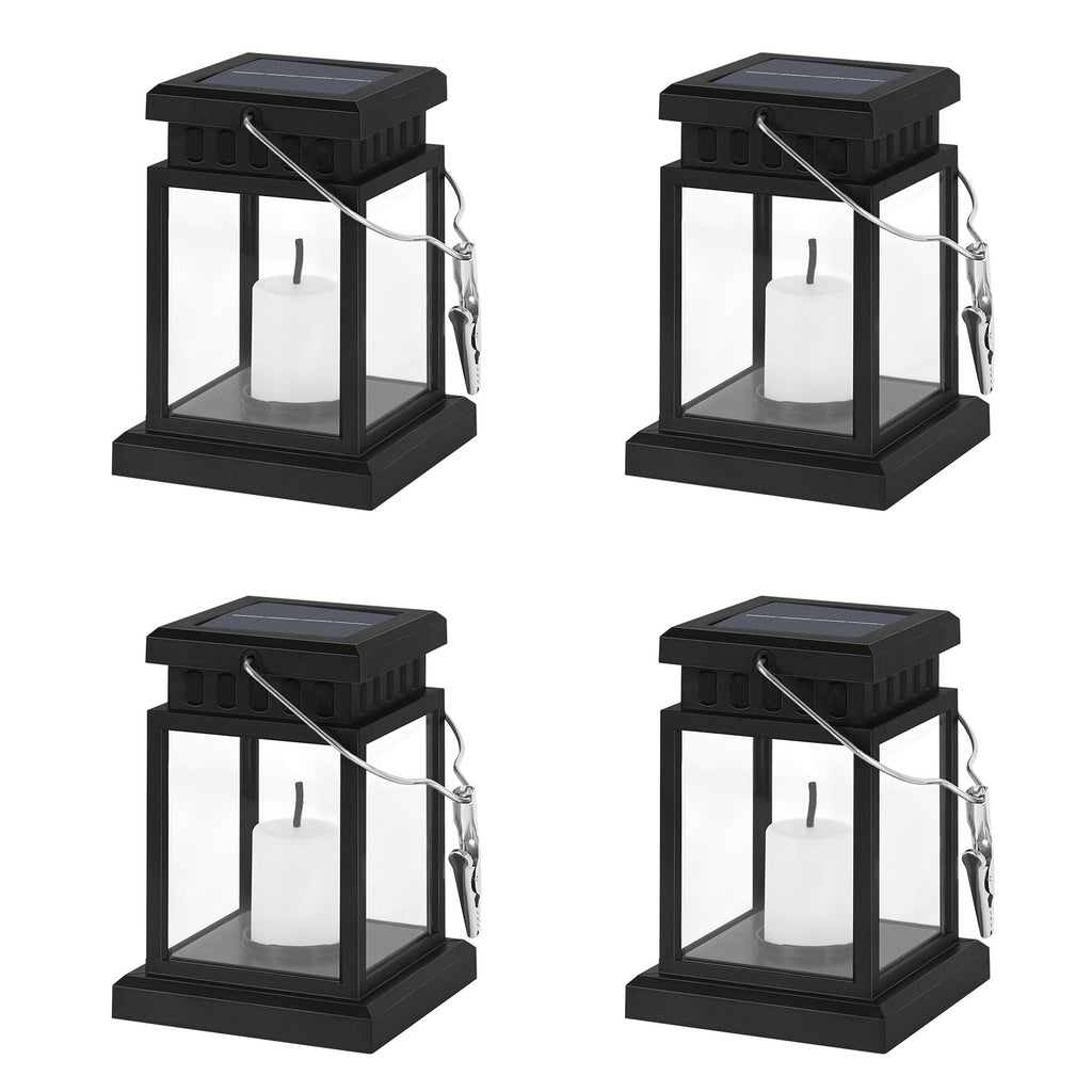 8 Pack Solar Hanging Lantern - Candle & Stars Effect