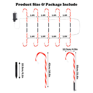 10 Pack Candy Cane Lights (30 V)