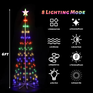 6 Ft Solar Christmas Tree Light