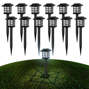 12 Pieces Solar Lights Outdoor Garden Path Lights, Wireless House Path Lights For Yard Patio Driveway Paving