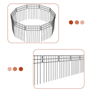 Black Metal Garden Fence Barrier- Small Animal Deterrent for Rabbits, Groundhogs & Dogs