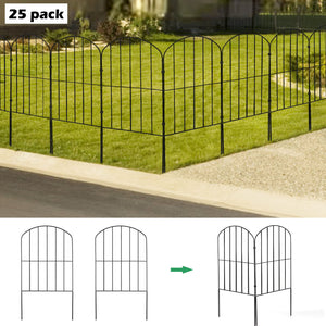 25 Pack Decorative Garden Fence 27 Ft (H), Arched Animal Barrier Fence for Yard Outdoor Patio