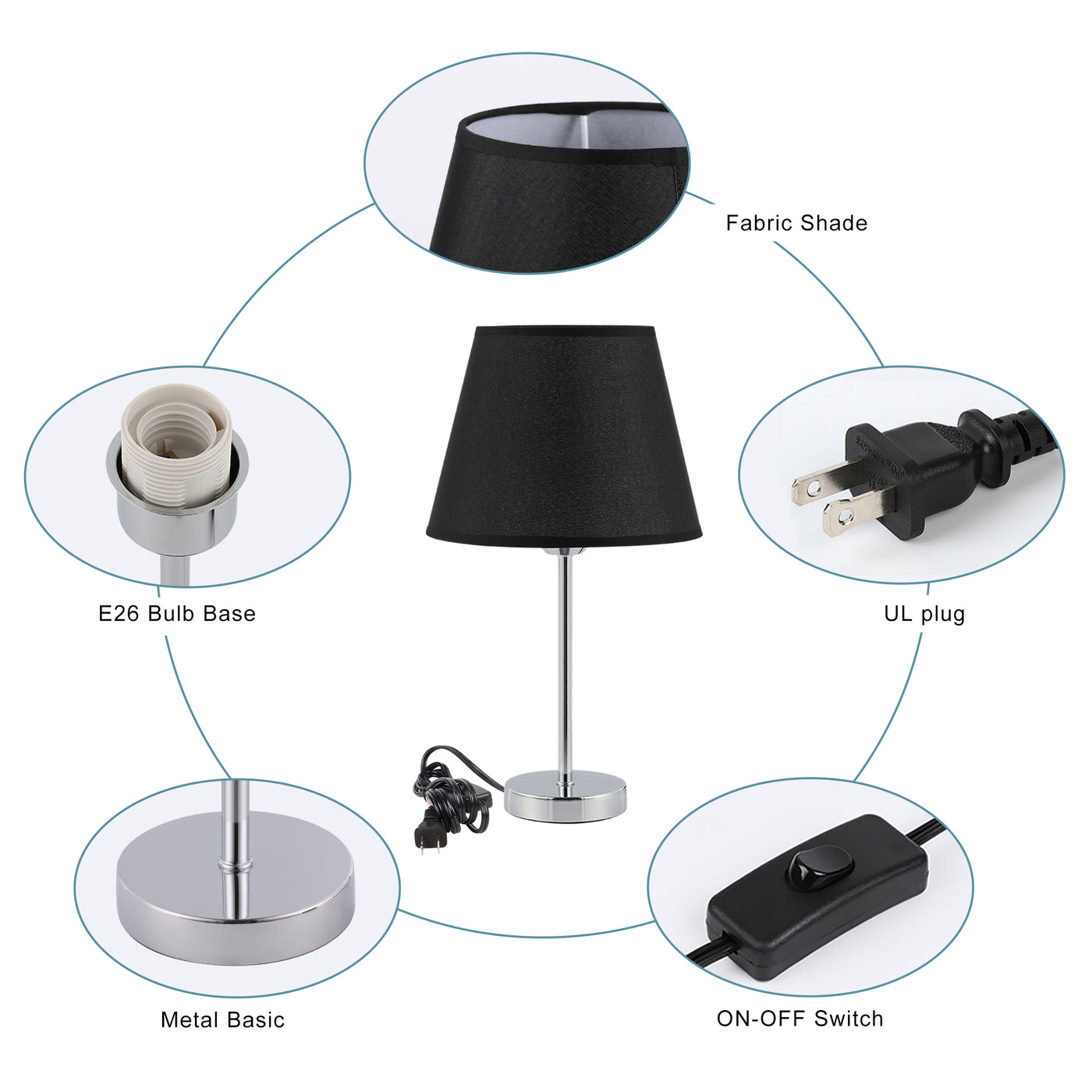 Bedside Lamps Set of 2, Black – Oberon Distribution
