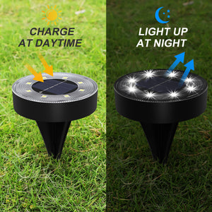 8 Pack  Solar LED Disk Lights