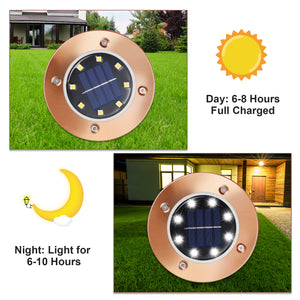 8 Pack Solar In-Ground Lights -  Bronze