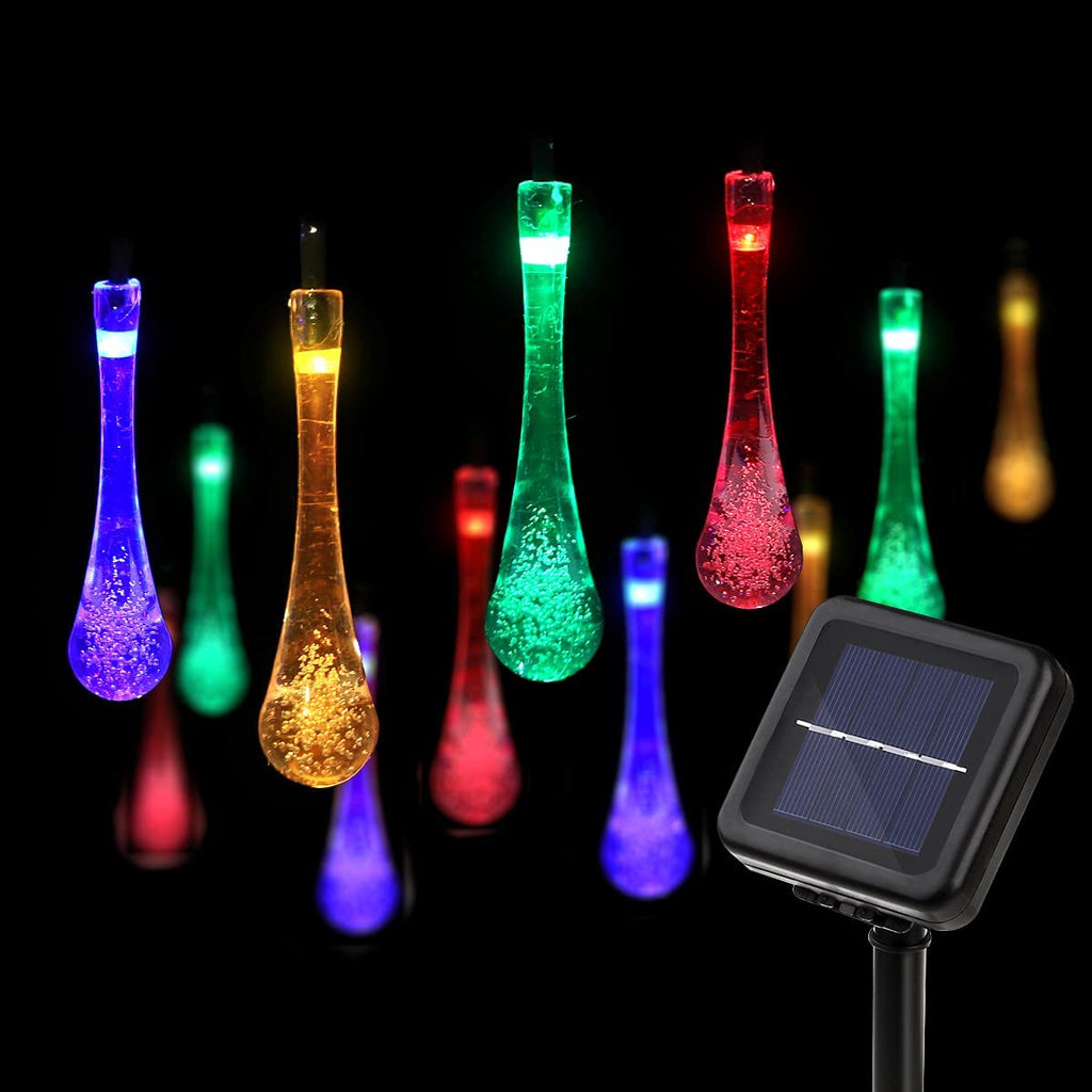 Solar Water Drop String Lights - 21.4 Feet 30 LED
