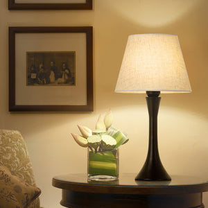 HAITRAL Black Minimalist Metal Desk Lamp Reading Lamp Set of 2 for Bedrooms, Living Room, Office Reading Lamp