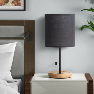 Table Lamps with Neutral Wooden Base