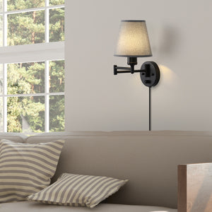 Set of 2 Swing Arm Wall Lamps- Dimmble Plug in