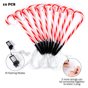 10 Pack Candy Cane Lights (30 V)