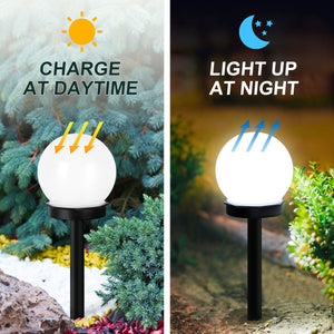 4 Pack Solar Ball Pathway Lights