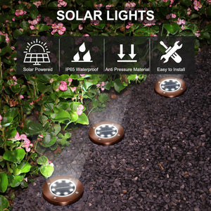 8 Pack Solar In-Ground Lights -  Bronze