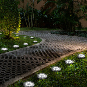 8 LED Solar Disk Lights