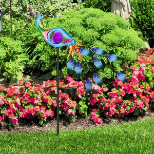 Solar Garden Stakes - Peacock Design