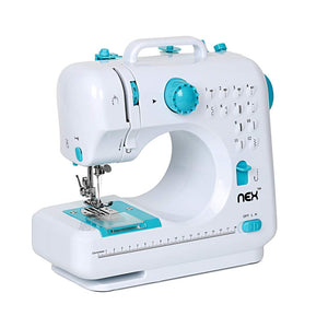 NEX Multi-functional Portable Sewing Machine, with 12 Built-In Stitch Patterns, LED Lights, Interchangeable Foot, Multi-Switch Patterns, Storage Drawer