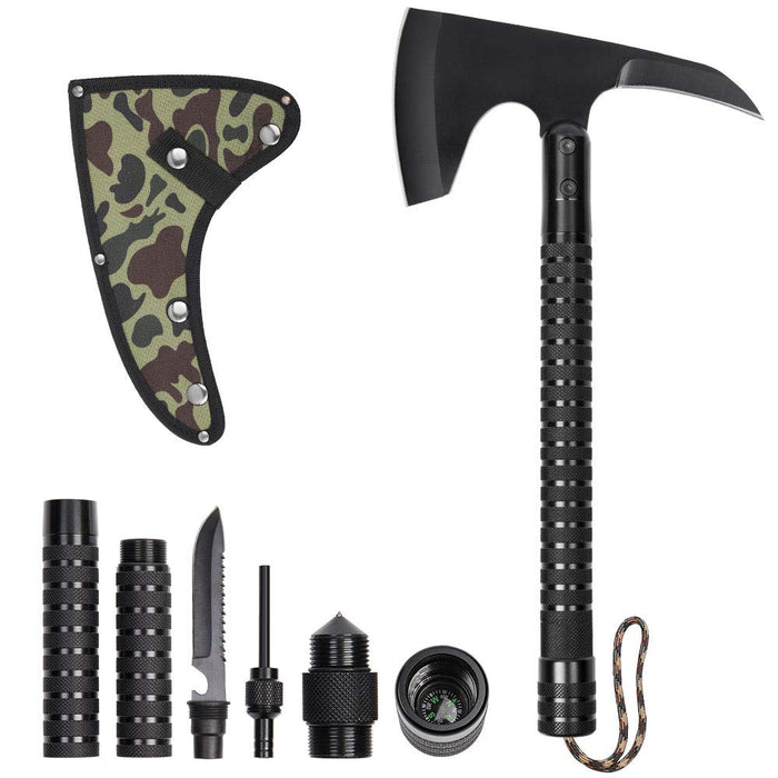 LIANTRAL Multi-Tool Camping Axe, Portable Survival Kit Hatchet Camping Hiking