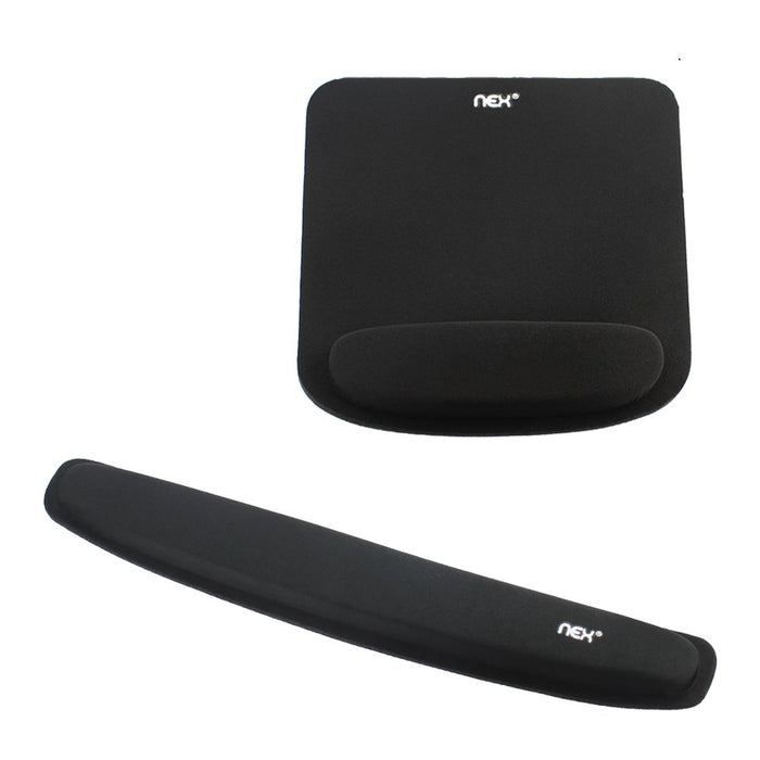 NEX Ergonomic Mouse Pad with Wrist Support, Memory Foam Keyboard Wrist Rest for Computer, Laptop Black (NX-PAD001)