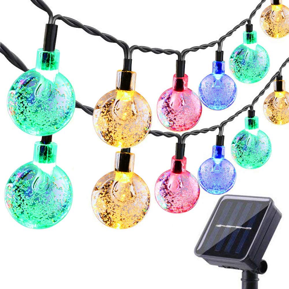 Solar Bubble Crystal Ball String Lights, 31.16 FT 50 LED