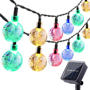 Upgraded Outdoor Solar String Lights 31.16FT 50 LED Waterproof Fairy Bubble Crystal Ball Light - Colorful Light