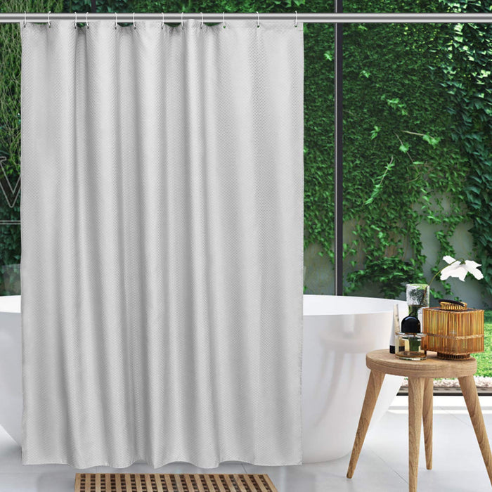 NEX Shower Curtain with 12 Hooks Waterproof Fabric Bathroom Decor 70” x 70” Dark Gray (NX-HK154-SHS)