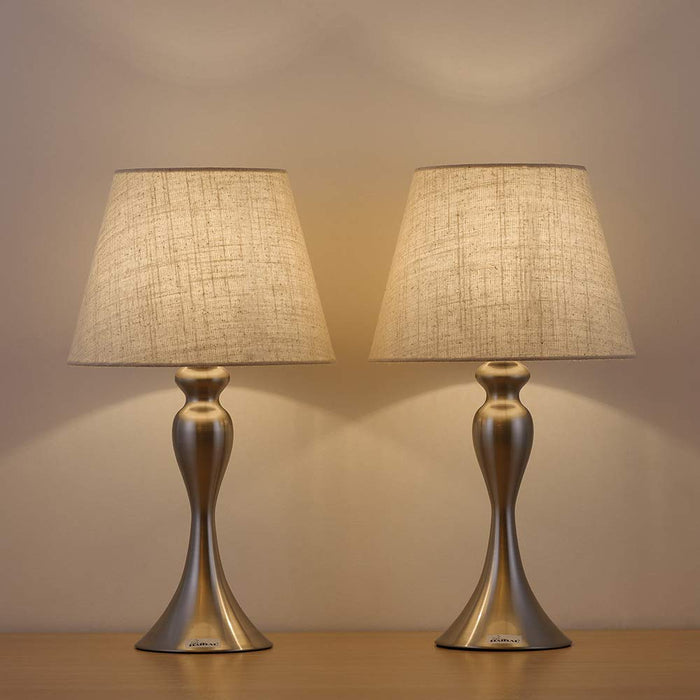 HAITRAL Titanium Bronze Minimalist Metal Desk Lamp Reading Lamp Set of 2 for Bedrooms, Living Room, Office Reading Lamp (HT-AD009)
