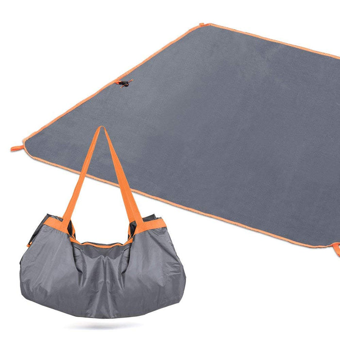 NEX Compact 57”x 57" Beach Blanket - Waterproof Ground Cover with Tote, Camping Mat for Outdoor, Beach Hiking Travel- Grey Color (NX-EN-017-1)
