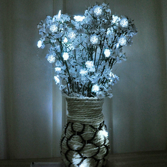 LED Snowflake String Lights, Battery Models Snowflake Fairy Lights Decorative Items - Warm Colors